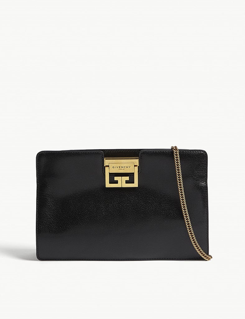 Givenchy Logo Grained Leather Clutch