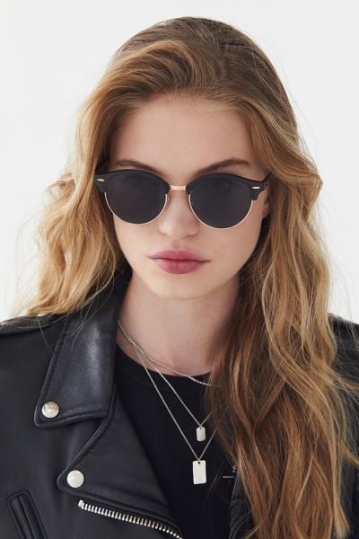 Round Half-Frame Sunglasses