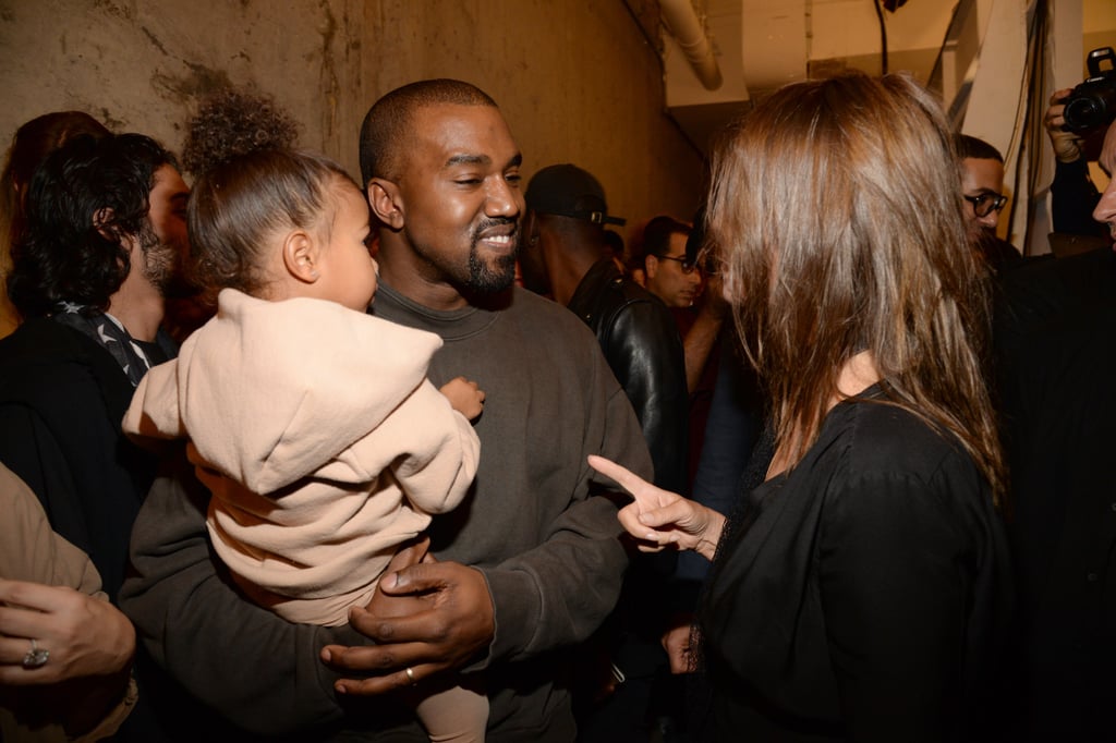 Kim Kardashian and North West at Yeezy Season 2 Fashion Show