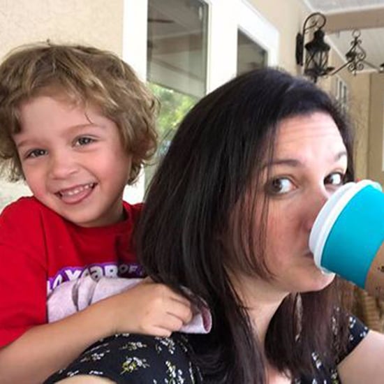 Toddler Pulls Up Mom's Dress in Starbucks