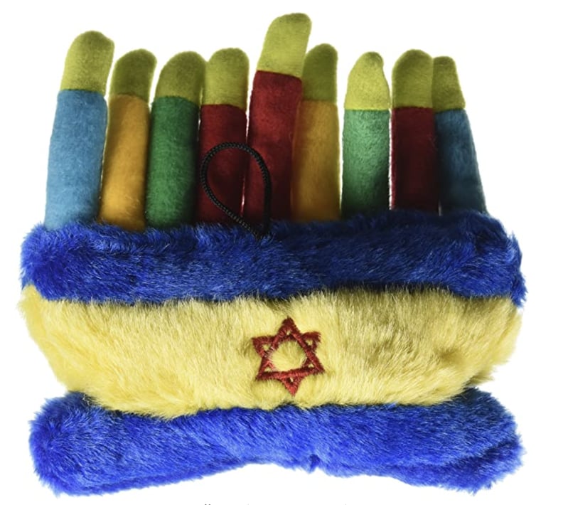 Copa Judaica Chewish Treat Hannukkah Menorah Squeaker Plush Dog Toy