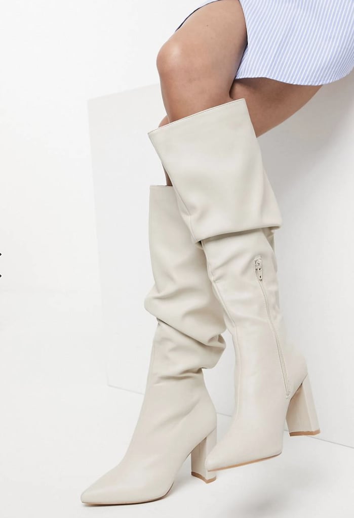 Public Desire Wide Fit Mine Slouch Knee Boots