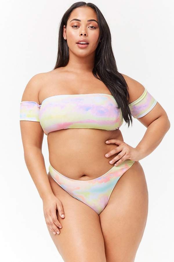 Off the shoulder bikini top hot sale plus size