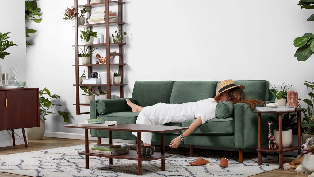 A Velvet Three-Seater: Burrow Nomad Velvet Sofa