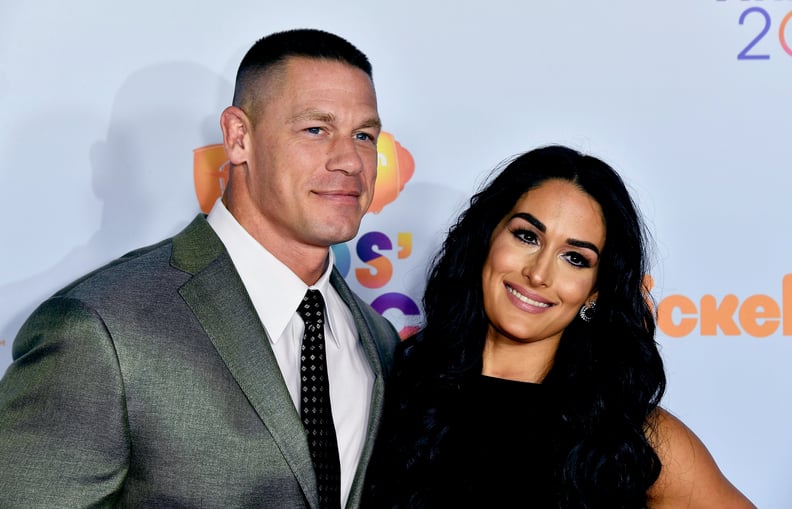 LOS ANGELES, CA - MARCH 11:  Host John Cena and Nikki Bella at Nickelodeon's 2017 Kids' Choice Awards at USC Galen Center on March 11, 2017 in Los Angeles, California.  (Photo by Frazer Harrison/Getty Images)