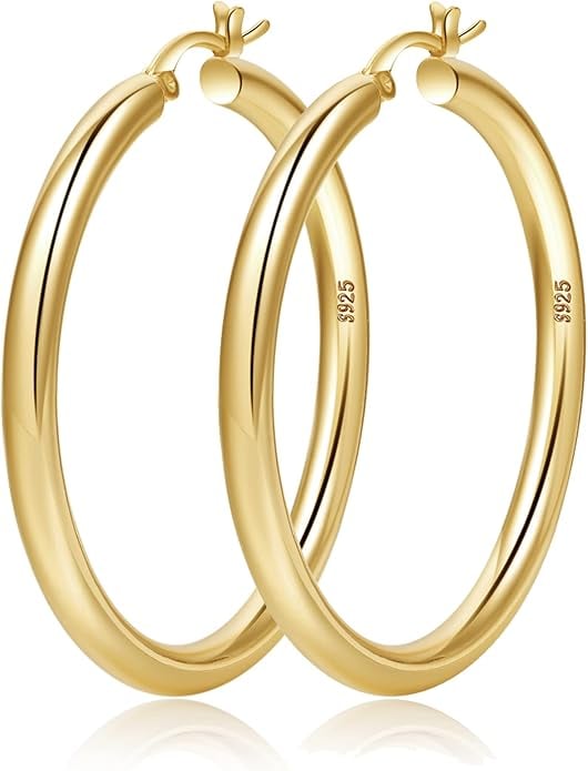 Ooopel 4mm Thick Gold Chunky Earrings ($13, originally $17)
For those who prefer gold jewelry, these chunky earrings are a great find. Though they're lightweight (thanks to their sterling silver formulation), they're weighty enough for everyday wear and formal occasions alike. They're also hypoallergenic and lead-free, so you won't have to worry about irritated skin.