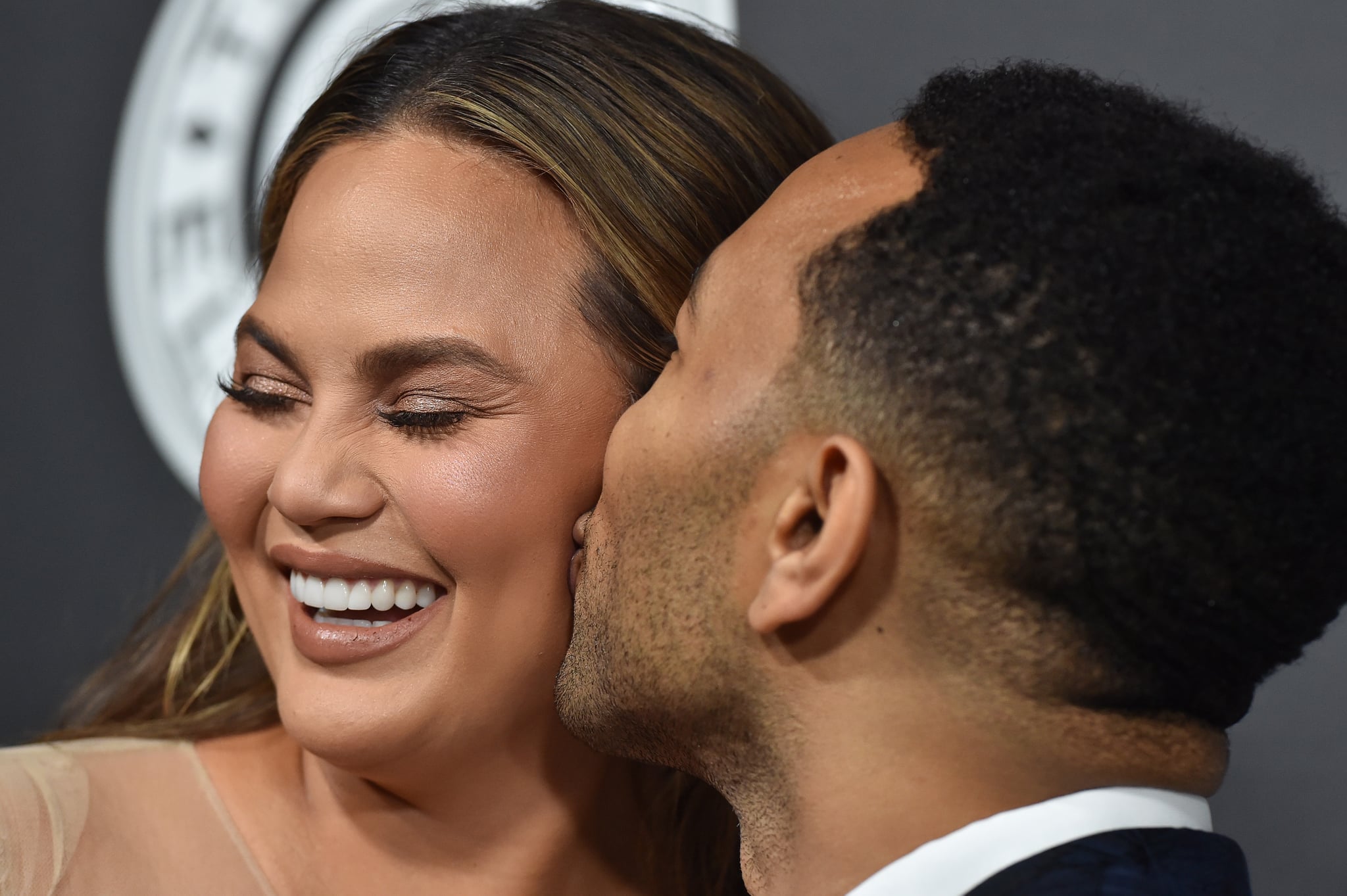 SANTA MONICA, CA - JANUARY 06:  Model Chrissy Teigen and singer John Legend arrive at The Art of Elysium's 11th Annual Celebration - Heaven at Barker Hangar on January 6, 2018 in Santa Monica, California.  (Photo by Axelle/Bauer-Griffin/FilmMagic)