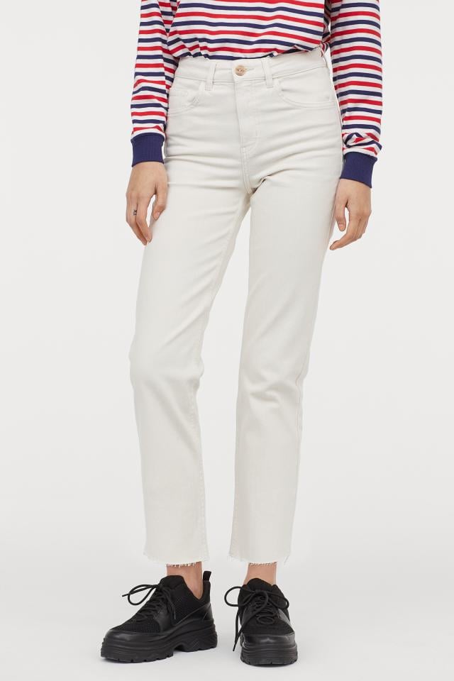 H&M Straight High Ankle Jeans | Spring Denim Trends 2019 | POPSUGAR ...