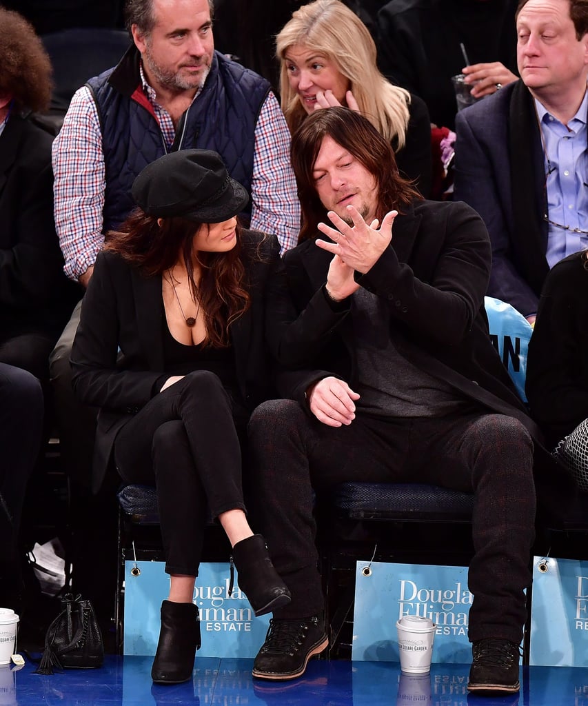 Norman Reedus and Kevin Bacon at Knicks Game January 2017