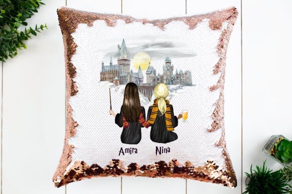 Harry Potter Custom Best Friend Sequin Pillow On Etsy Popsugar Smart Living