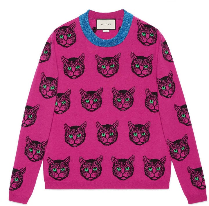 Gucci Mystic Cat Wool Cashmere Knit Sweater Winter Sweaters 2018
