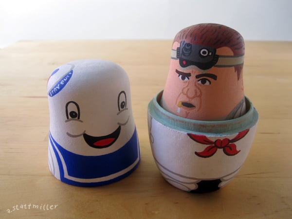 The Stay Puft Marshmallow Man looks exactly like the movie version.