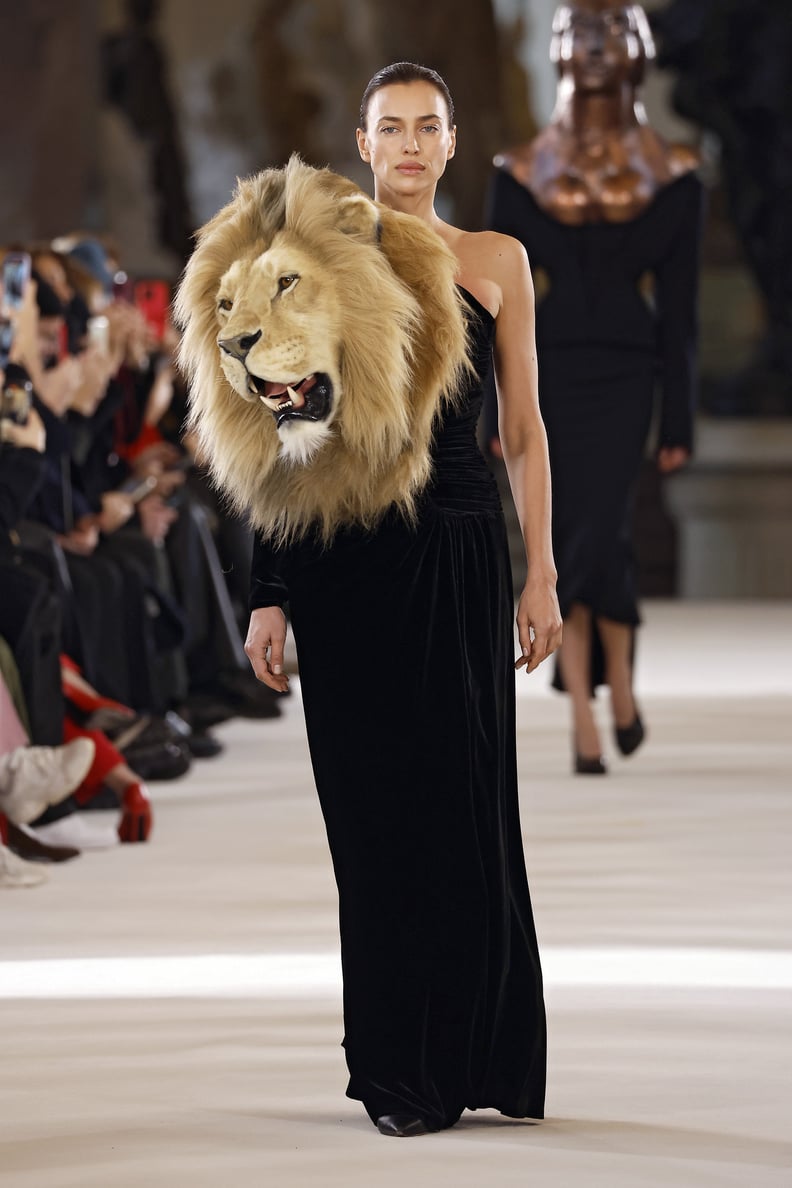 Irina Shayk Wears a Lion Dress on the Schiaparelli Runway