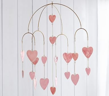 Ceramic Heart Ceiling Mobile