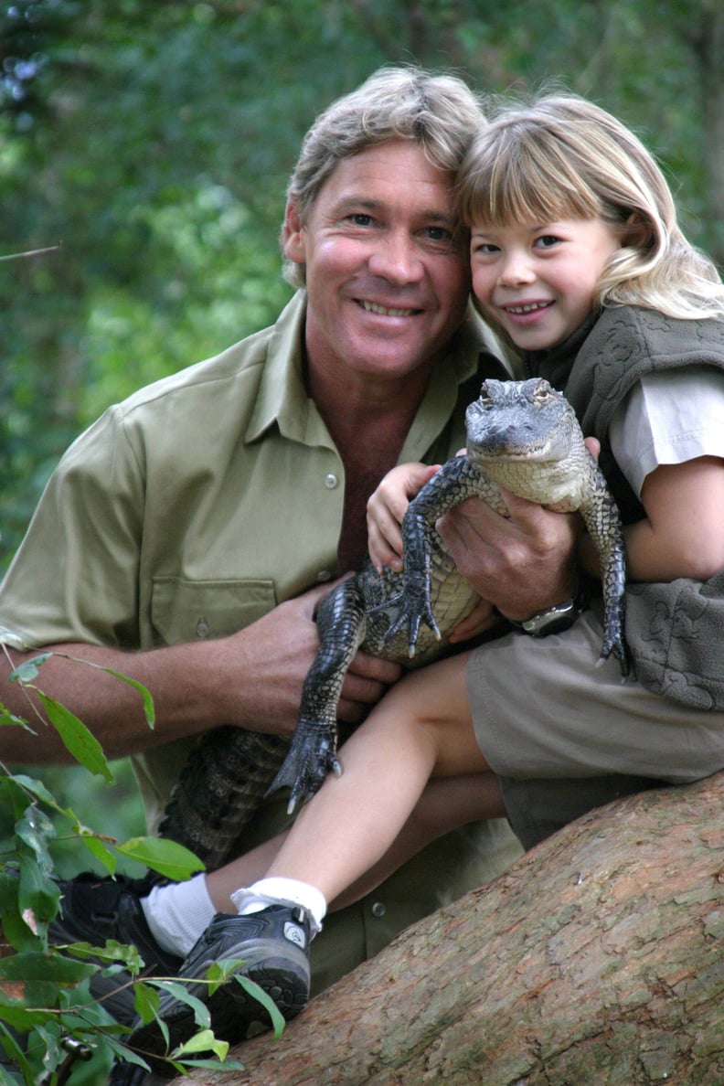 SUNSHINE COAST, AUSTRALIA - JUNE 25, 2005:  (EUROPE AND AUSTRALASIA OUT) Steve Irwin with his daughter, Bindi Irwin, and a 3-year-old alligator called 'Russ' at Australia Zoo. (Photo by Newspix/Getty Images)