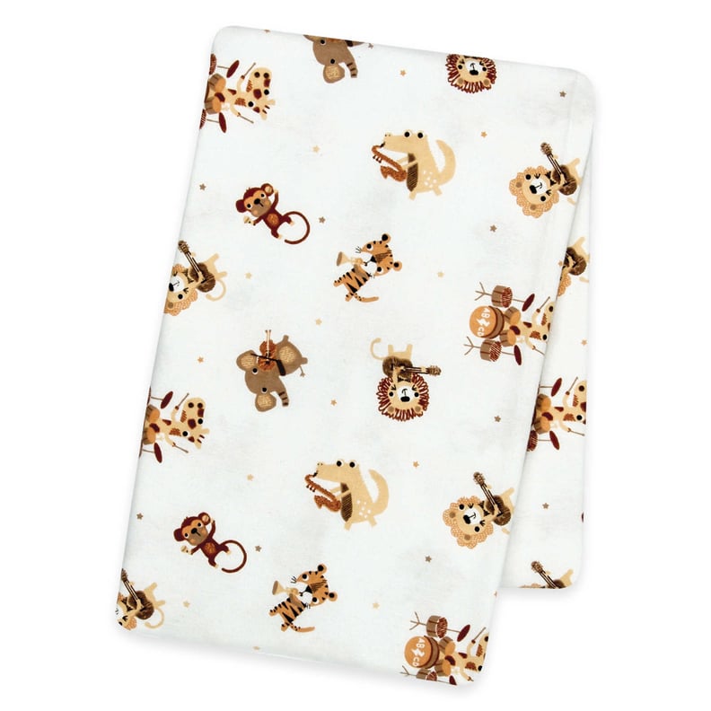 Trend Lab Safari Rock Band Deluxe Flannel Swaddle Blanket