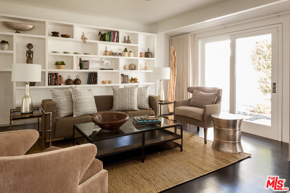 The white-washed walls create a bright and calm atmosphere, adding to the zen vibe of the home.