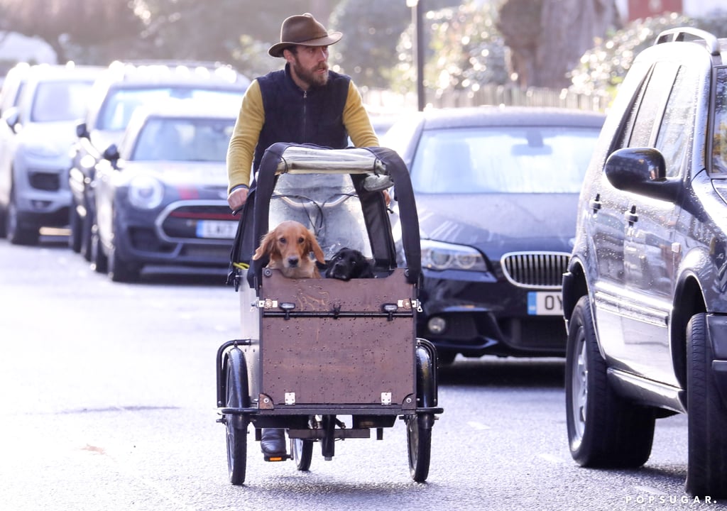 James Middleton Riding Bike With His Dogs Feb. 2019