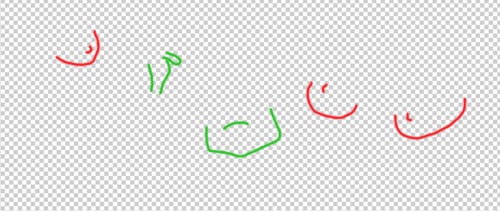 The two male characters have really distinct facial structures, while the three female structures are the same.