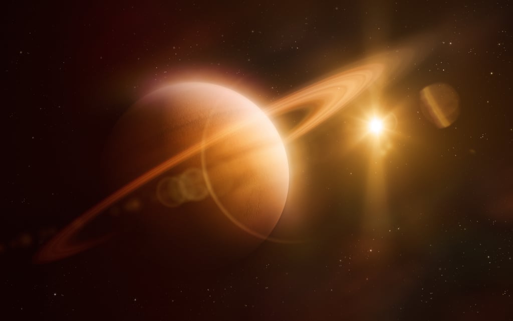 Saturn gets 1/80th of the sunlight Earth gets. Brrr.
