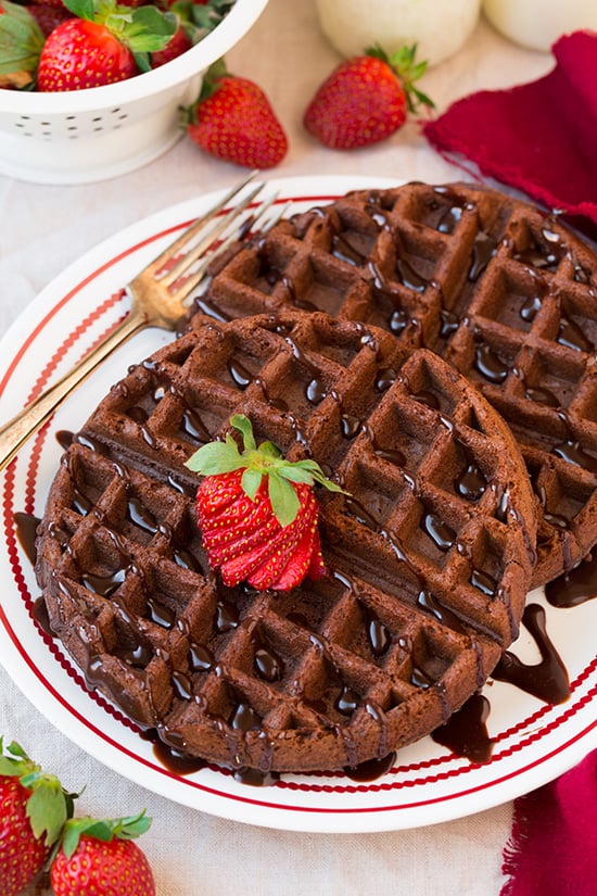 Chocolate Cake Mix Waffles