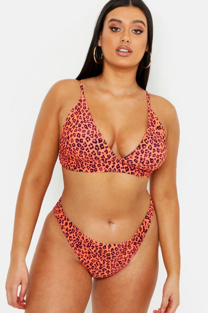 Boohoo Leopard-Print Triangle Bikini Set