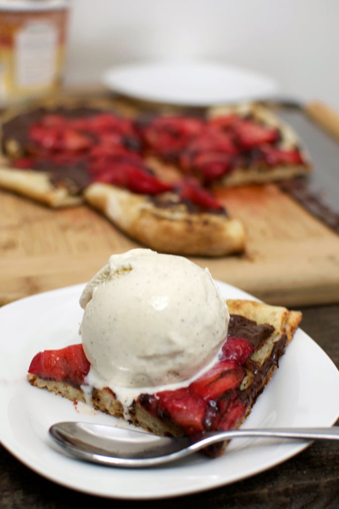 Dessert Pizza With Strawberries and Chocolate