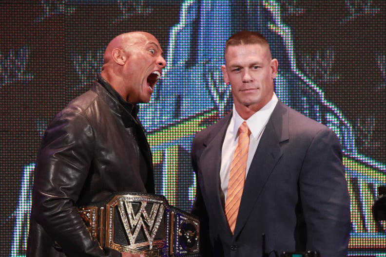 NEW YORK, NY - APRIL 04:  The Rock and John Cena attend the WrestleMania 29 Press Conference at Radio City Music Hall on April 4, 2013 in New York City.  (Photo by Taylor Hill/Getty Images)