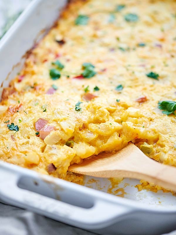 Entrée: Ham and Cheese Breakfast Casserole