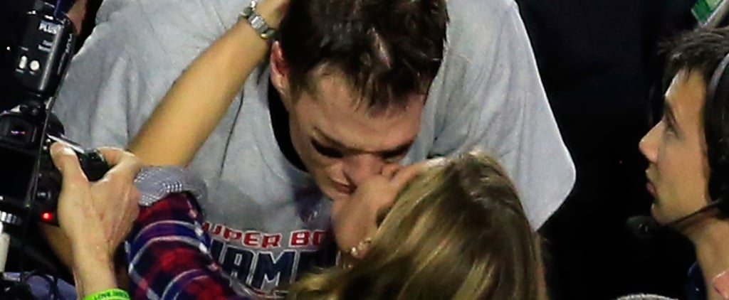 Tom Brady Kisses Gisele Bundchen at Super Bowl 2015