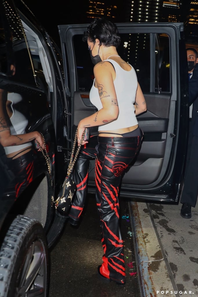 Halsey Wears Low-Rise Leather Pants to Harry Styles Concert