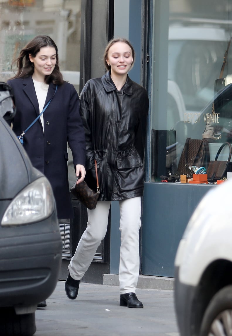 Lily-Rose Depp Wearing Brandy Melville Pants in Paris, France