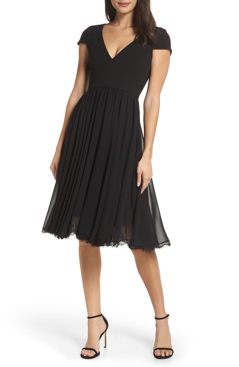 Dress the Population Corey Chiffon Fit & Flare Dress