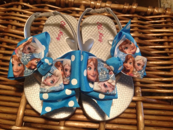 Anna and Elsa Bow Flip-Flops