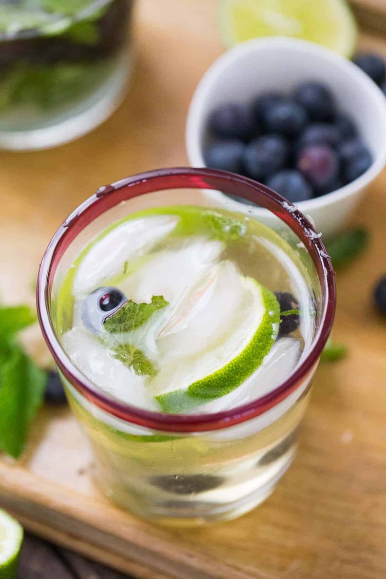 Champagne Blueberry Mojitos