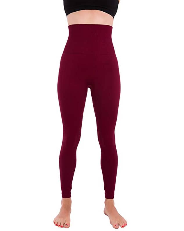  Yvette Fleece Lined Leggings with Pockets Women Lightweight Thermal  Workout Running Yoga Pants High Waisted Burgundy : Clothing, Shoes & Jewelry