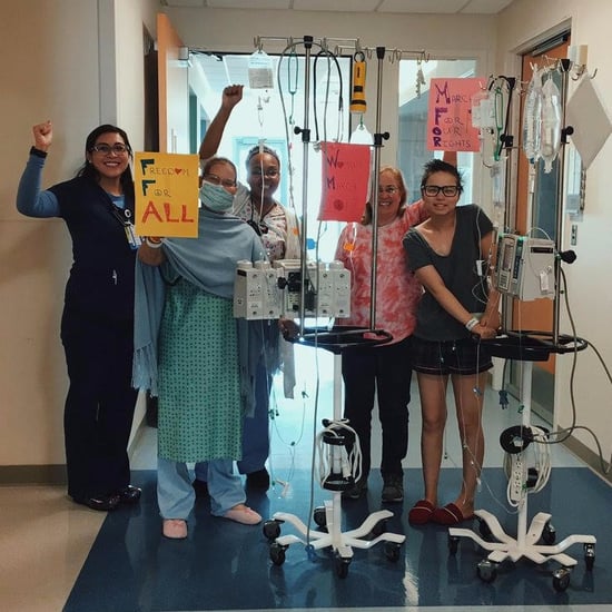 Teen Joins Women's March From Hospital