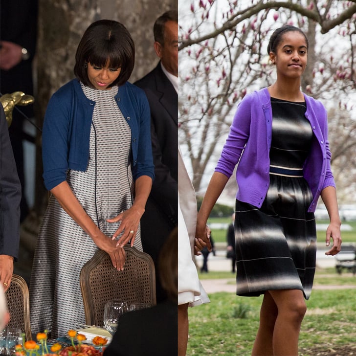 When Malia Took Mom's Advice and Wore a Cardigan Over Her Dress