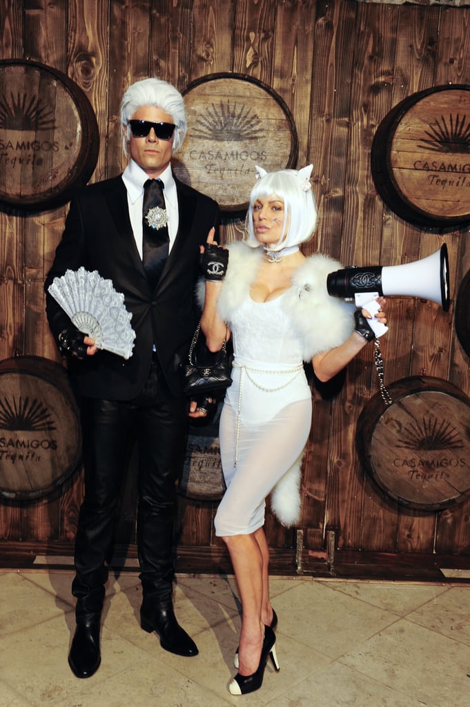 Josh Duhamel and Fergie as Karl Lagerfeld and Choupette