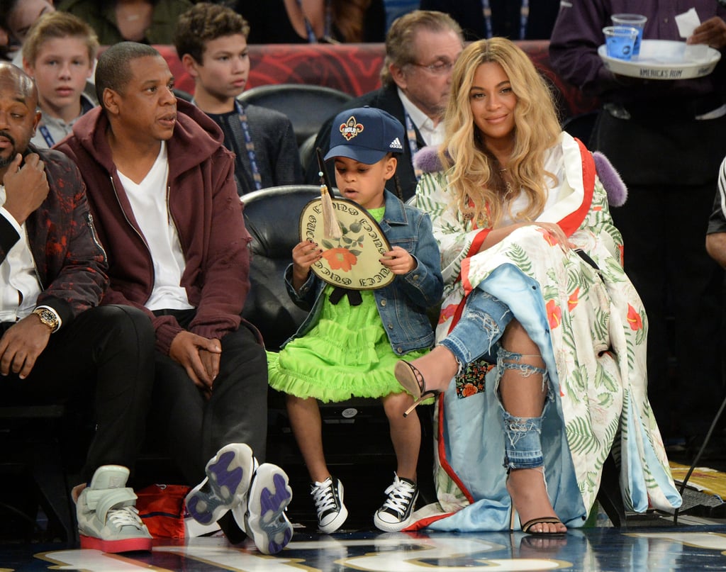Beyonce With Jay Z and Blue Ivy at NBA All-Star Game 2017