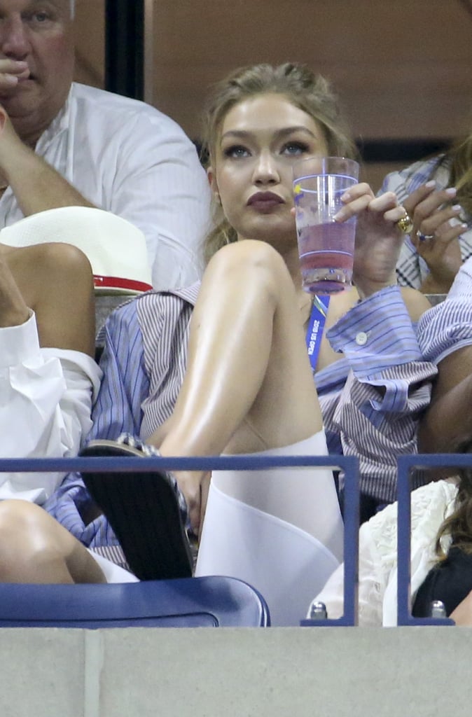 Gigi and Bella Hadid at US Open in Button-Downs 2018