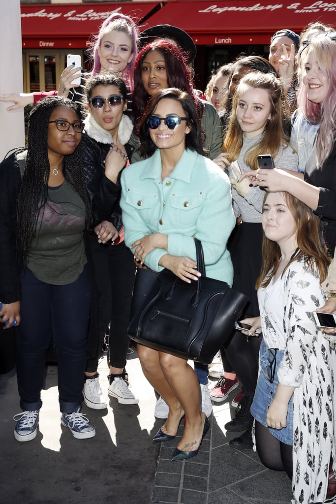 Demi Lovato Wears Leather Jacket