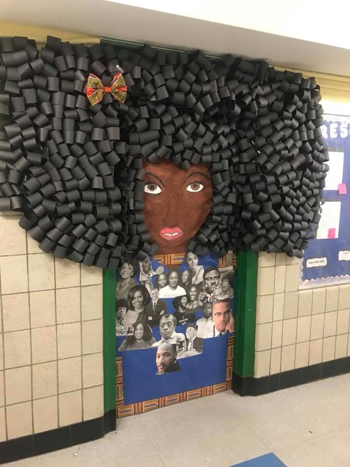 NYC Teacher Makes Hair Mural For Black History Month 