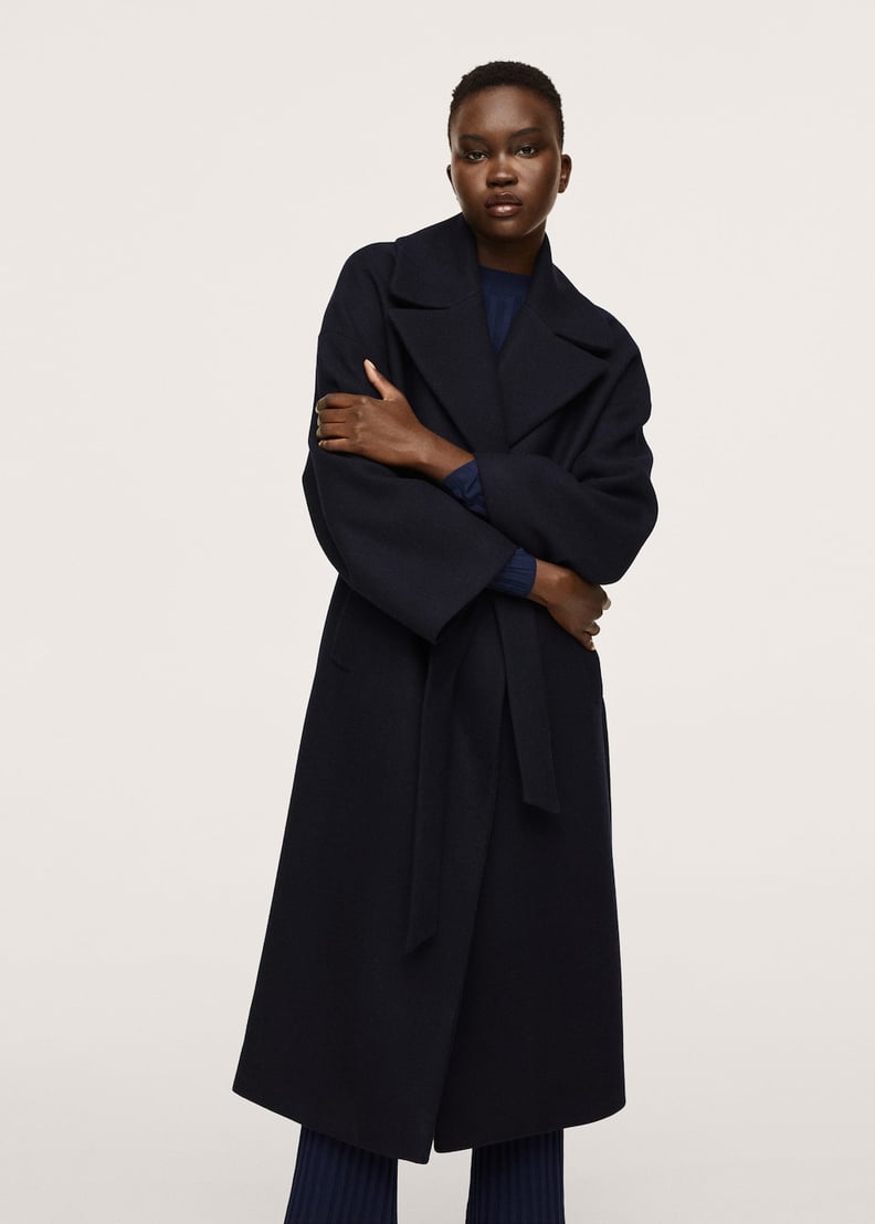 A Deep Hue: Mango Wide Lapel Coat