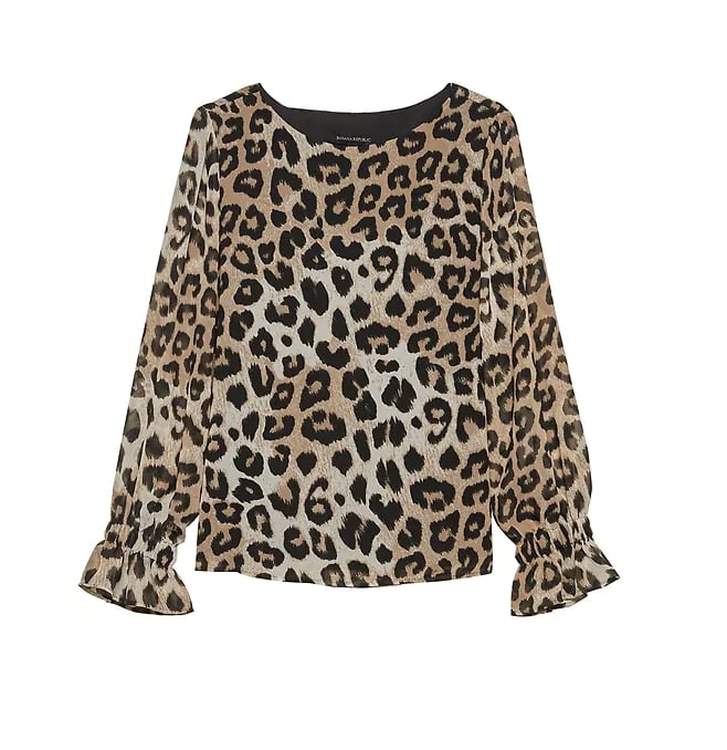 Leopard Print Poet-Sleeve Top