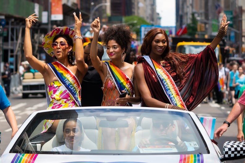 Mj Rodriguez, Indya Moore, and Dominique Jackson at Pride