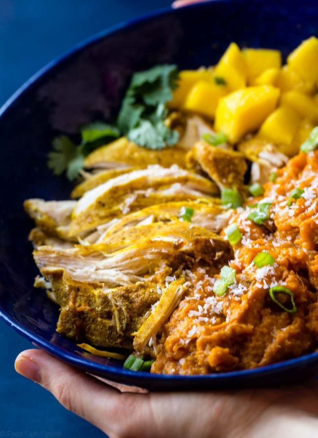 Slow Cooker Mango Chicken and Sweet Potato Bowls