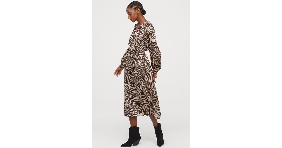 H&M Dress with Tie Belt Best Long Sleeve Dresses POPSUGAR Fashion