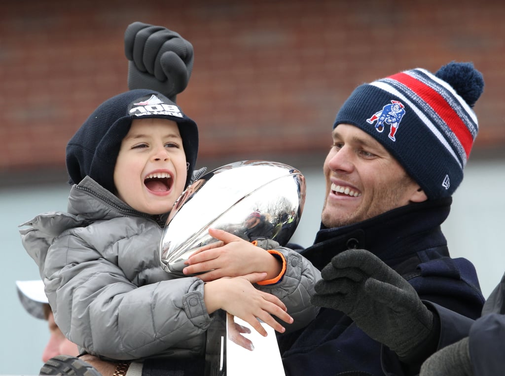 Tom Brady and Kids at Super Bowl Parade 2015