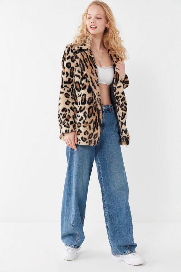 Apparis Violette Leopard Print Faux Fur 